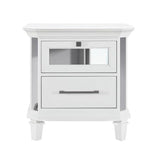 Marco White Metallic 2-Drawer Nightstand Mirrored Accents