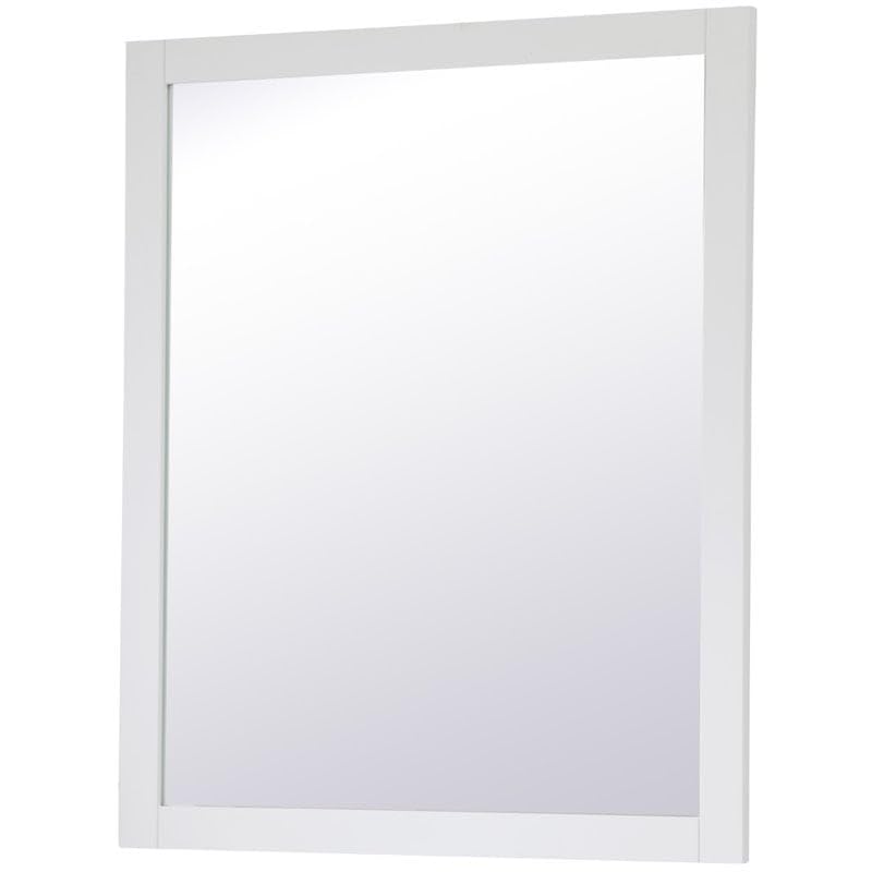 36" x 30" Wood Frame Bathroom Mirror in White Finish