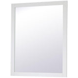 36" x 30" Wood Frame Bathroom Mirror in White Finish