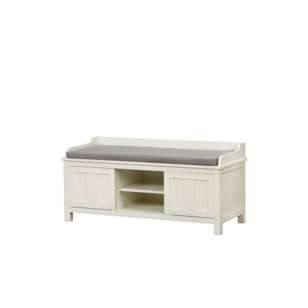 Entryway Storage Bench in White