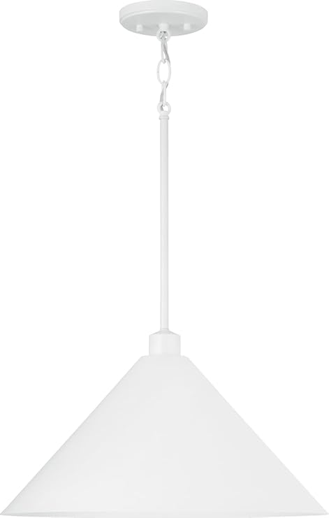 451341MB Alden Modern Industrial Metal Cone with White Interior Chandelier