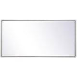 28" x 14" Modern Metal Frame Mirror in Sliver Finish