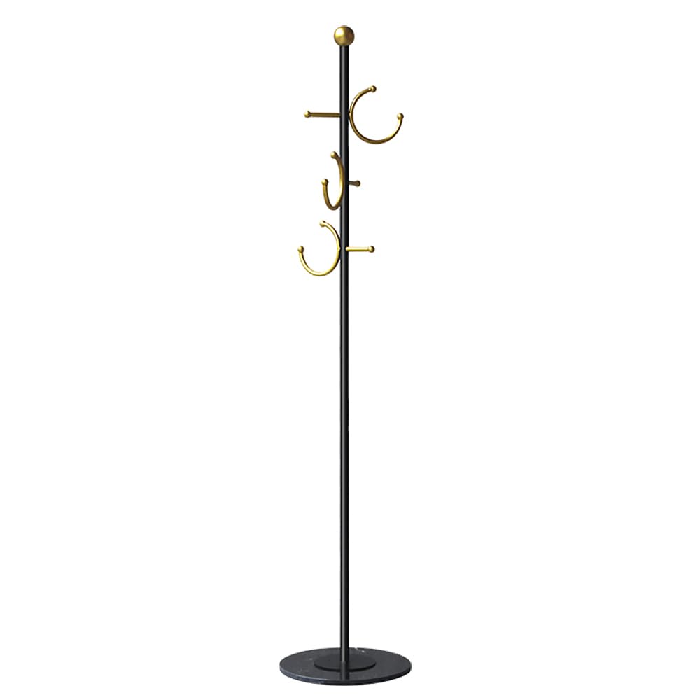 Coat rack,Coat rack freestanding with gold hooks,Entryway metal coat rack stand