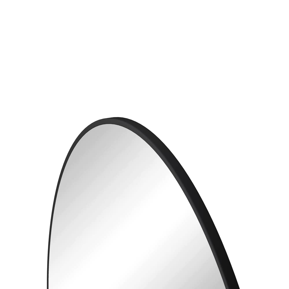 42" Round Mirror, Black Circle Bathroom Wall Mounted Mirror, Modern Deep