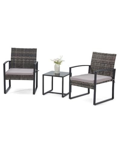 Outdoor Bar Stools Set of 2 | 30 Inch Bar Height Rattan Patio Barstools