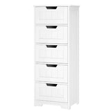 Bathroom Floor Cabinet, Free-Standing Storage Cabinet with 5 Drawers