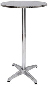 24 Inch Square Bar Table 43" H Adjustable Stainless Steel Top Aluminum Frame