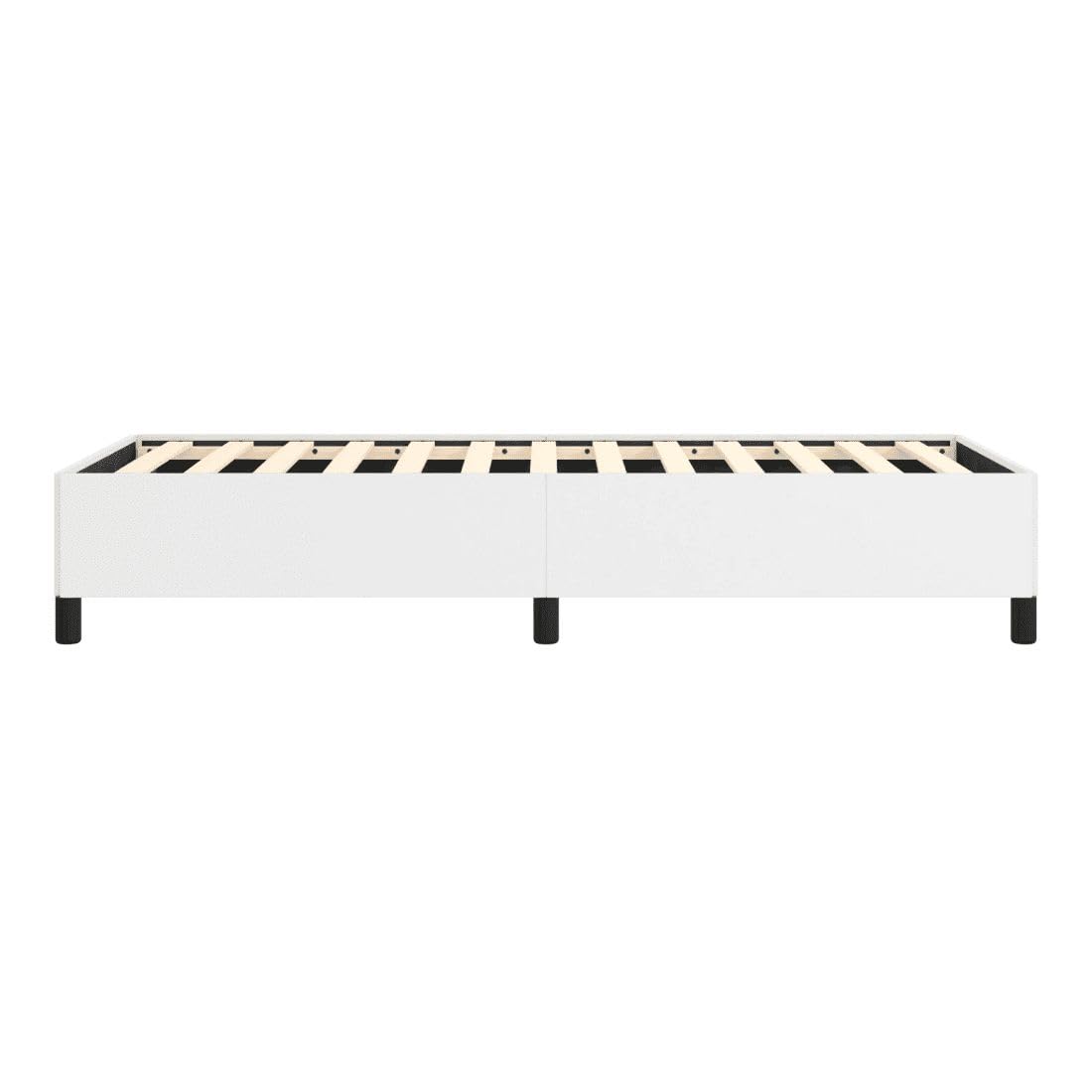 Bed Frame White 39.4"X74.8" Twin Faux Leather 347276