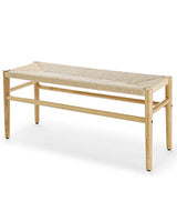 ECLY. Woven Bench for Bedroom End of bed Bench 39.5" Wooden Bench ndoor Dinning Bench Entrywway bench with Solid Rubber Wood leas Bed bench forBedroom Entryway Living Room Kitchen (Natural)