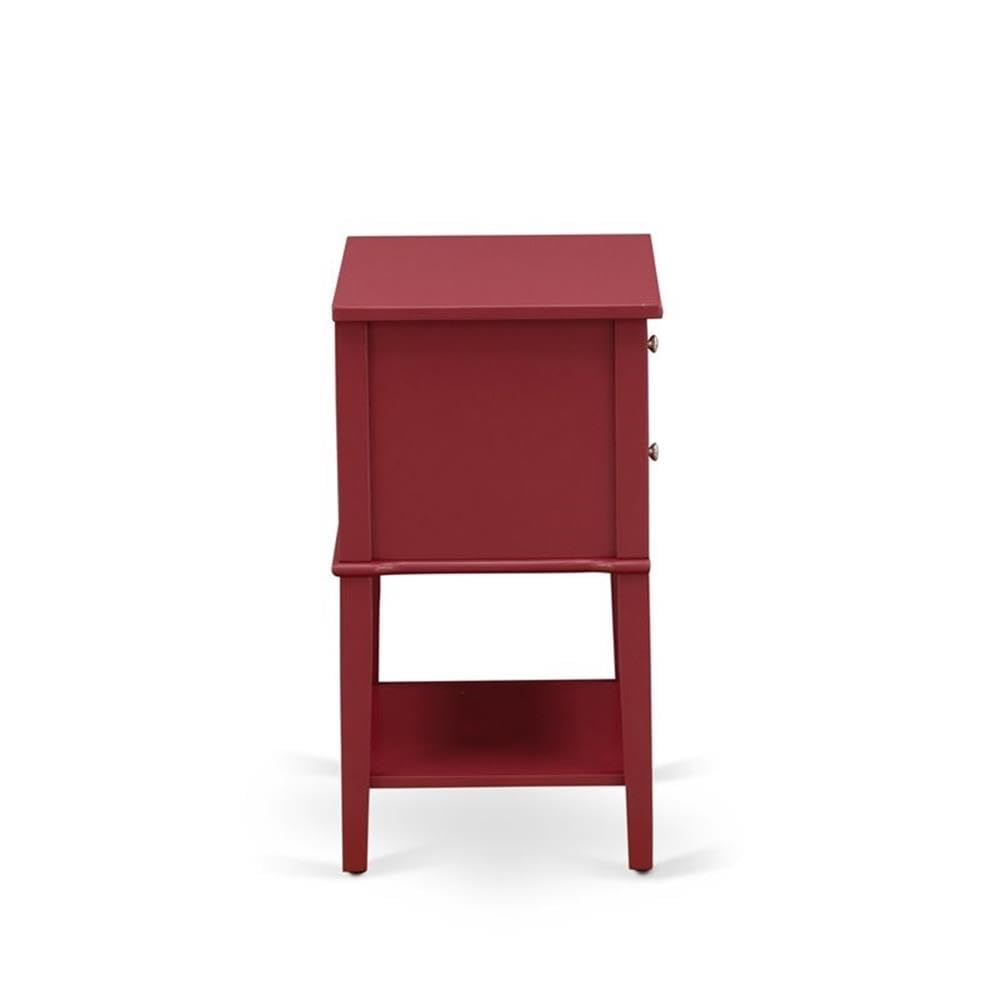 VL-13-ET Valencia Nightstand - Rectangle Modern End Table with 2 Drawers for Bedroom