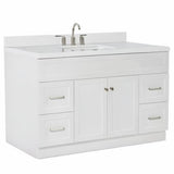 Hamlet 55" White Bathroom Vanity with Sink, 1.5" Edge Pure White