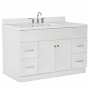 Hamlet 55" White Bathroom Vanity with Sink, 1.5" Edge Pure White