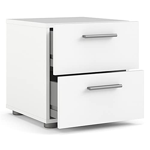 Pemberly Row 3 Piece Double Dresser and Nightstand Bedroom Set in White