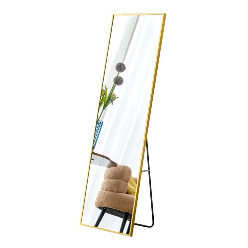 JTDISHINY The 3rd Generation Aluminum Alloy Metal Frame Wall Mounted Full Body Mirror, Bathroom Makeup Mirror, Bedroom Entrance, Decorative Mirror, Quality Upgrade, 59 "* 15.7" W1151121816