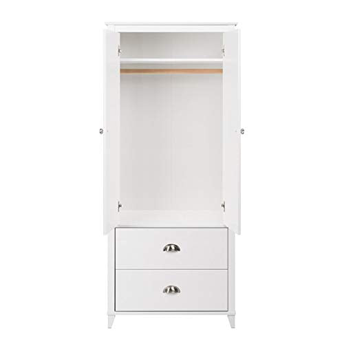 100% Solid Wood Smart Wardrobe/Armoire/Closet, Mocha Color