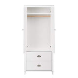 100% Solid Wood Smart Wardrobe/Armoire/Closet, Mocha Color