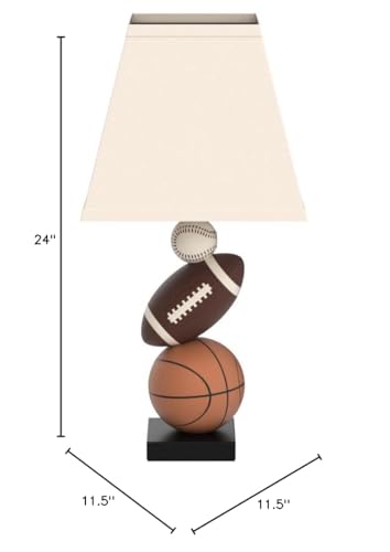 Youth Athletic Table Lamp - Baseball & Football Design 24"