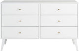 Milo Mid-Century 6 Drawer Dresser For Bedroom, 16" D x 52.50" W x 33" H, Cherry