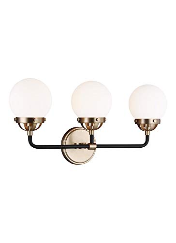 Sea Gull 4487903-848 Cafe Vanity, 3-Light 180 Total Watts, Satin Brass
