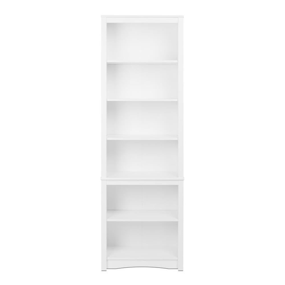 Sonoma Tall 6-Tier Bookcase 80"H with 2 Adjustable Shelves, White Storage Cabinet, Modern Display Cabinet, Bookshelf with Storage Shelves for Home Office, Living Room, Bedroom Organizer