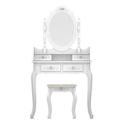 Imseigo 30" W Vanity Desk, Vanity Mirror and Table Set with 4 Drawers, Bedroom Wood Dressing Table Vanity Set with Stool for Women Girls (4 Drawers)