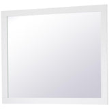 36" x 30" Wood Frame Bathroom Mirror in White Finish