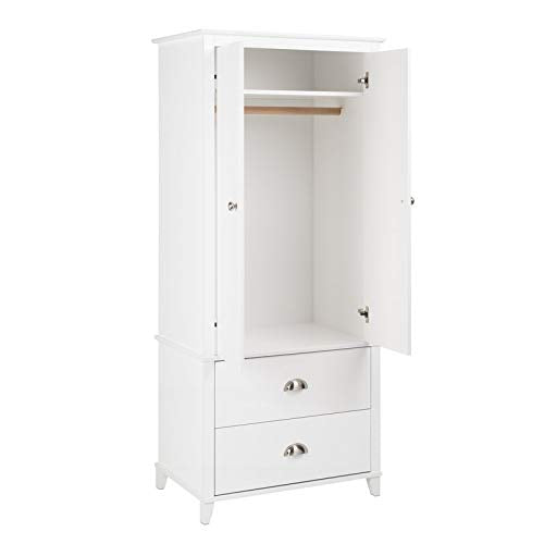 Contemporary Wardrobe Armoire in White