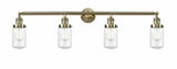 Dover - 4 Light Bath Vanity in Traditional Style-10.75 Inches Tall and 43 Inches Wide-Antique Brass Finish-Clear Glass C