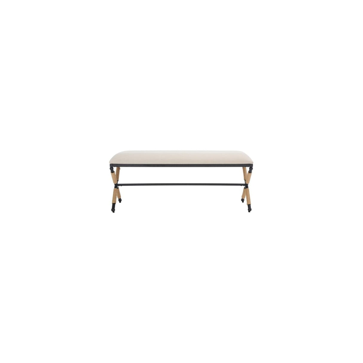 Couture Collection Carmelo Coastal Linen Hemp Wrapped Bench