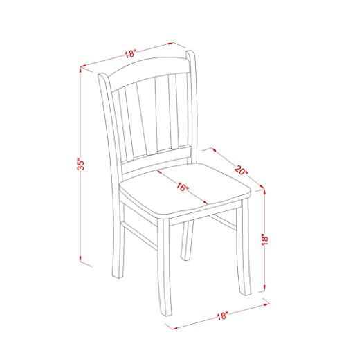 HLDL5-MAH-W 5 Piece Kitchen Table Set for 4 Includes a Round Dining