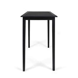 Teresa Outdoor Minimalist Acacia Wood Rectangle Bar Table Dark Gray