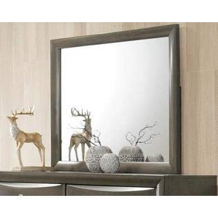 39" X 35" Gray Oak Rubber Wood Mirror