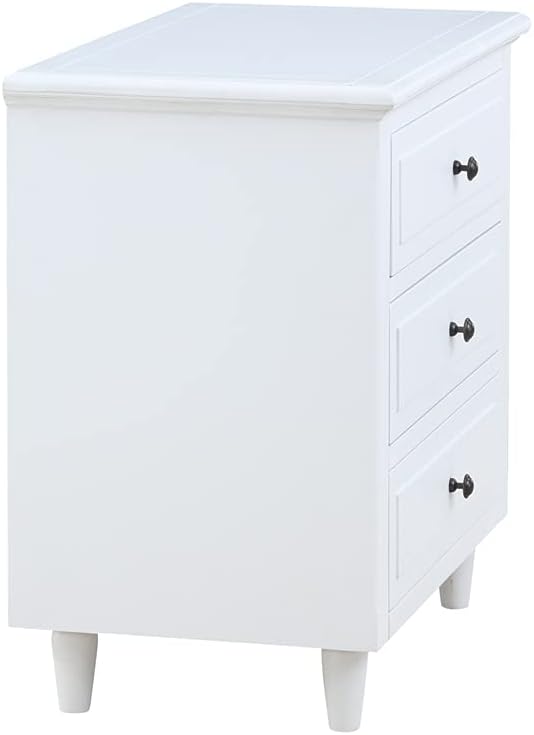 3-Drawer Nightstand,Modern Bedside Table for Bedroom,Wooden End Table,Storage Cabinet,Home Furniture（White）