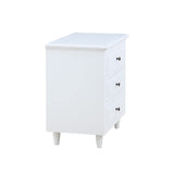 3-Drawer Nightstand,Modern Bedside Table for Bedroom,Wooden End Table,Storage Cabinet,Home Furniture（White）