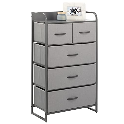 Tall Dresser Storage Chest - Vanity Furniture Cabinet Tower Unit for Bedroom, Office