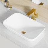 Vessel Sink, Eridanus 21" x 13" Semi-Recessed Bathroom Sink Rectangular