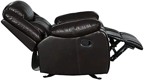 Marsden Modern Leather Air Reclining Living Room Loveseat, Brown