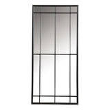 Contemporary Rectangular Glass Window Pane Wall Mirror in Black