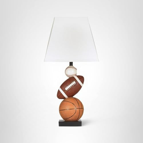 Youth Athletic Table Lamp - Baseball & Football Design 24"