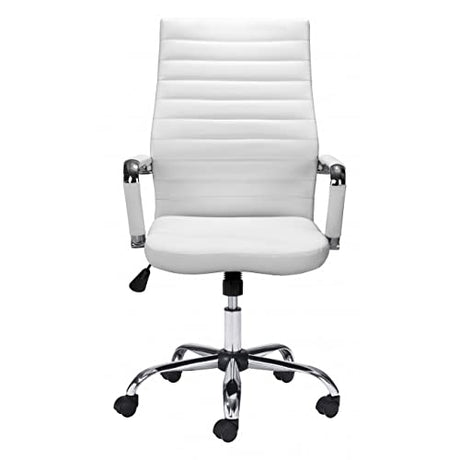 White Faux Leather Ergonomic Classic Office Chair