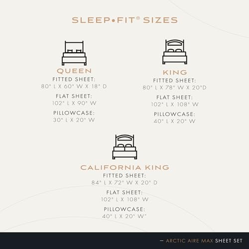 Arctic Aire MAX Sheet Set, Ultrasoft Cooling Sheets with 1 Flat Sheet