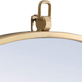 32" Contemporary Metal Frame Hooked Mirror in Brass