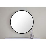 24-inch Metal Frame Round Mirror Modern Contemporary