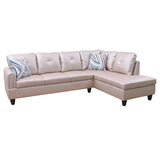 MZX-Niki-SF-00072-LWJ Sofas & Couches, Right Chaise, Latte-Faux Leather