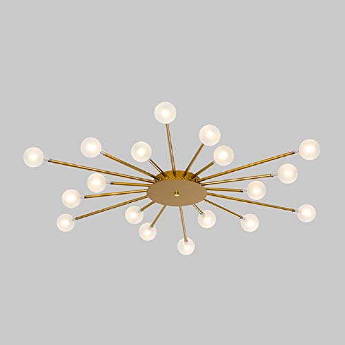 sputnik Ceiling Light Fixture, Modern Starburst Ceiling Light Milk Orb Glass Bedroom