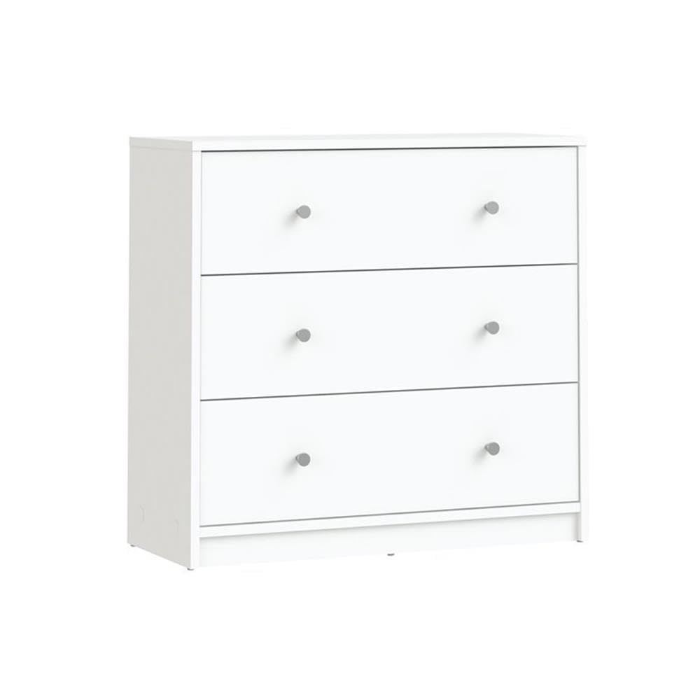 4 Pieces Set of Modern Wood Bedroom Furniture in White Finish