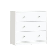 4 Pieces Set of Modern Wood Bedroom Furniture in White Finish
