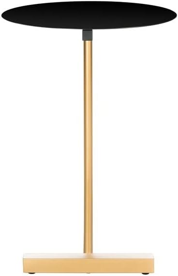 Home Collection Haylee Black/Gold Round Side Table for Living Room