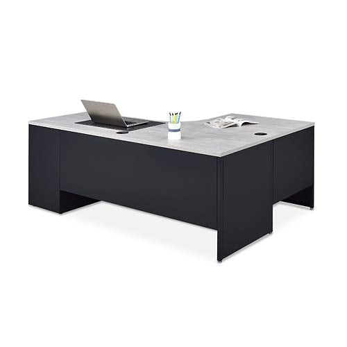 L Shaped Computer Desk with 2-Drawer Pedestal and Left Return Ergonomic