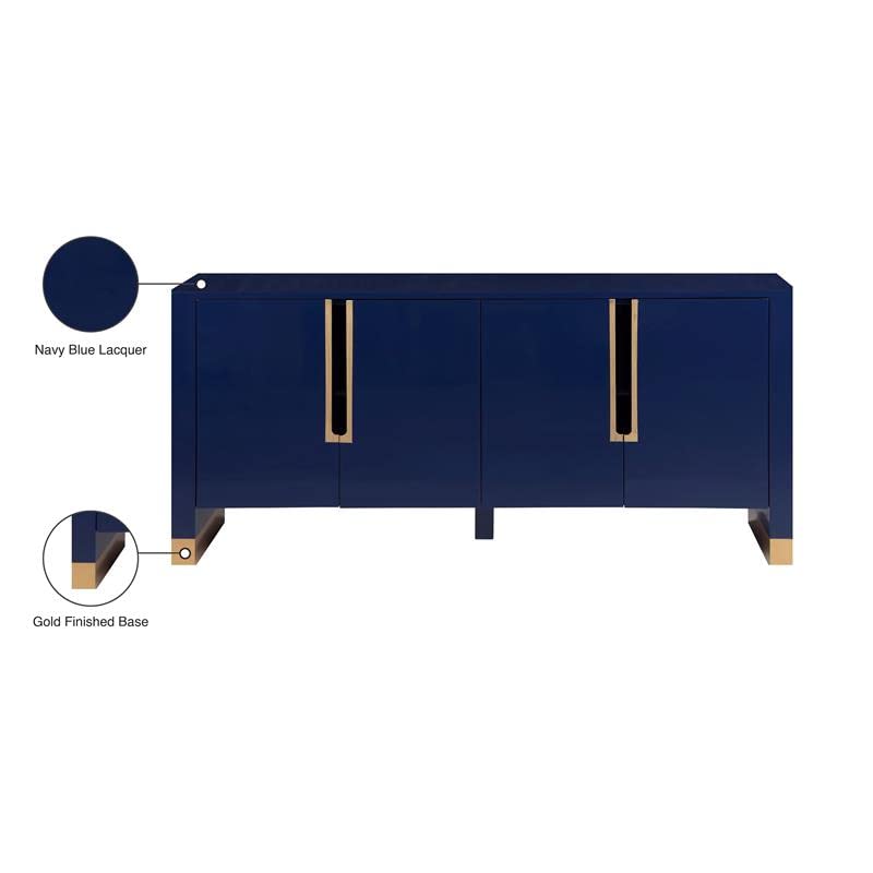 Florence Collection Modern | Contemporary Sideboard/Buffet with Gold Finished Base,